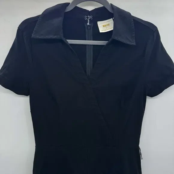 Maeve by Anthropologie The Colette Wrap Jumpsuit Sz 6 Black Wide Leg *No Belt - Picture 6 of 16